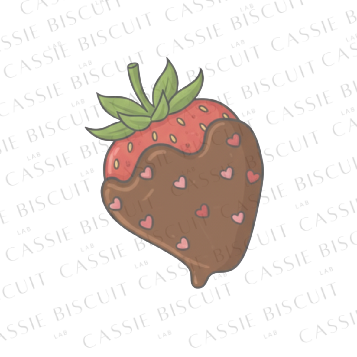 Cookie cutter - Strawberry with flowing chocolate