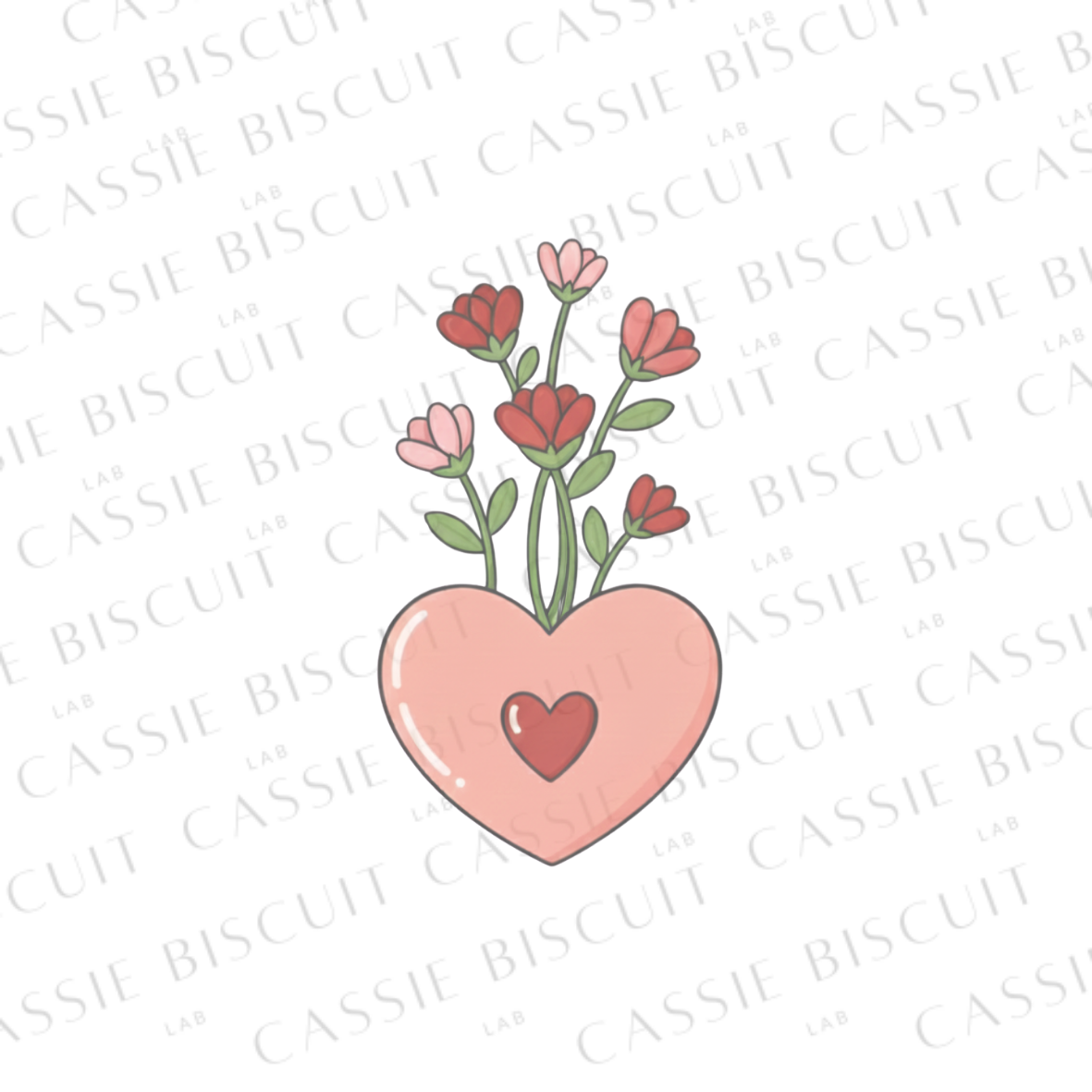 Emporte-Pièce - Pot Coeur rose rouge