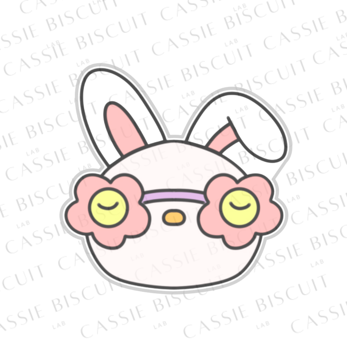 Emporte-Pièce - Tête Lapin Lunettes Fleurs