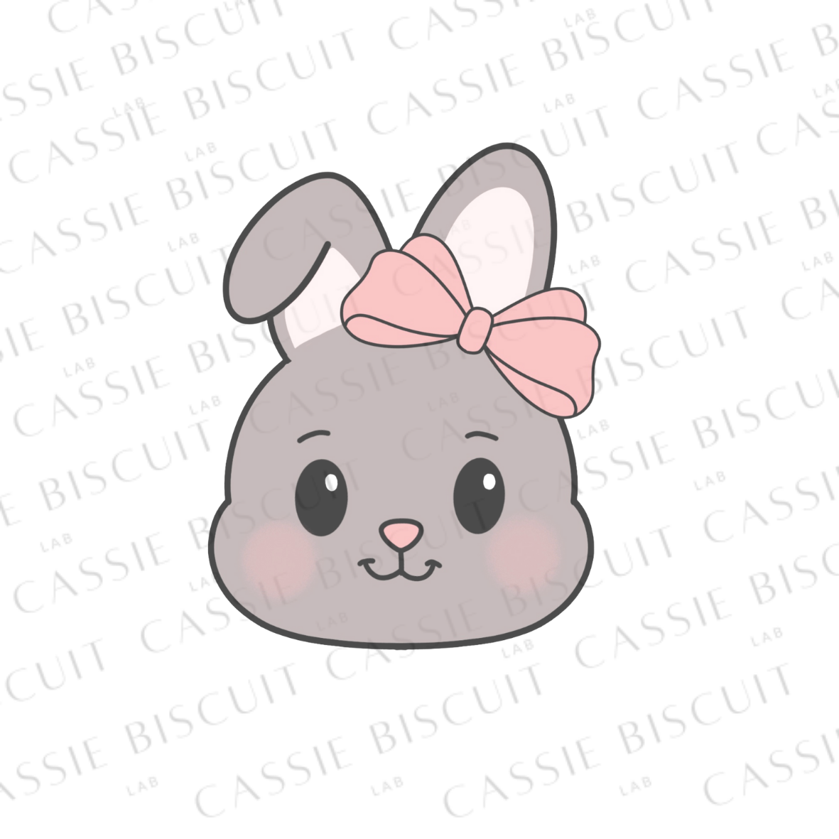 Cookie Cutter - Cute Rabbit Face with Folded Ear, Girly