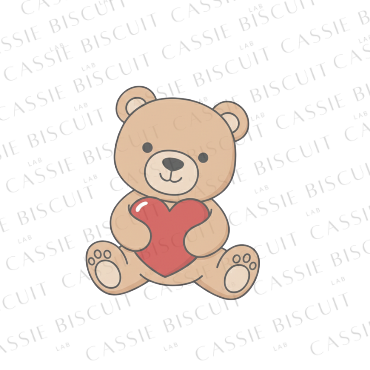 Emporte-Pièce - Ourson assis coeur rouge