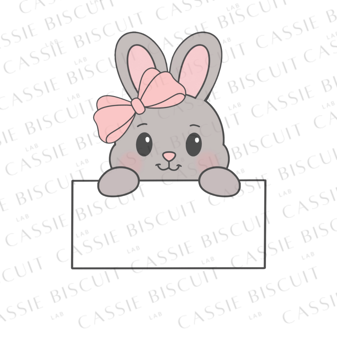 Cookie Cutter - Cute Girly Rabbit Face Place Card
